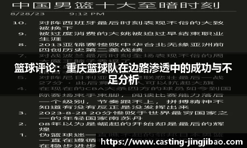 篮球评论：重庆篮球队在边路渗透中的成功与不足分析